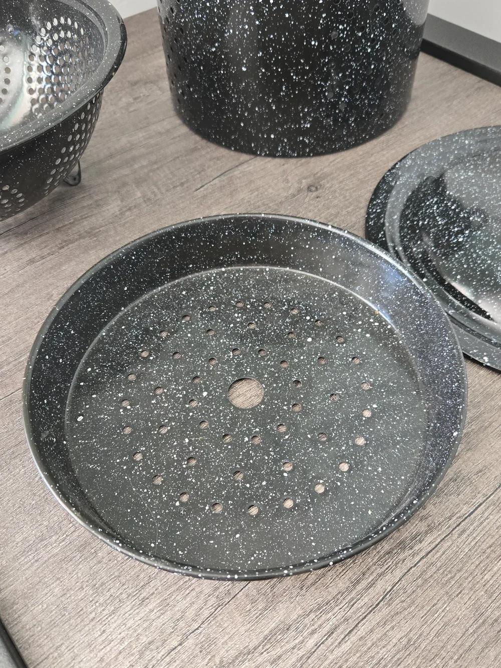 Granite Ware 15.5 Qt 4pc Steamer Stock Pot Strainer Basket Steaming Tray Lid